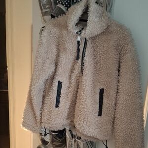 Abercrombie & Fitch Cream Sherpa Jacket